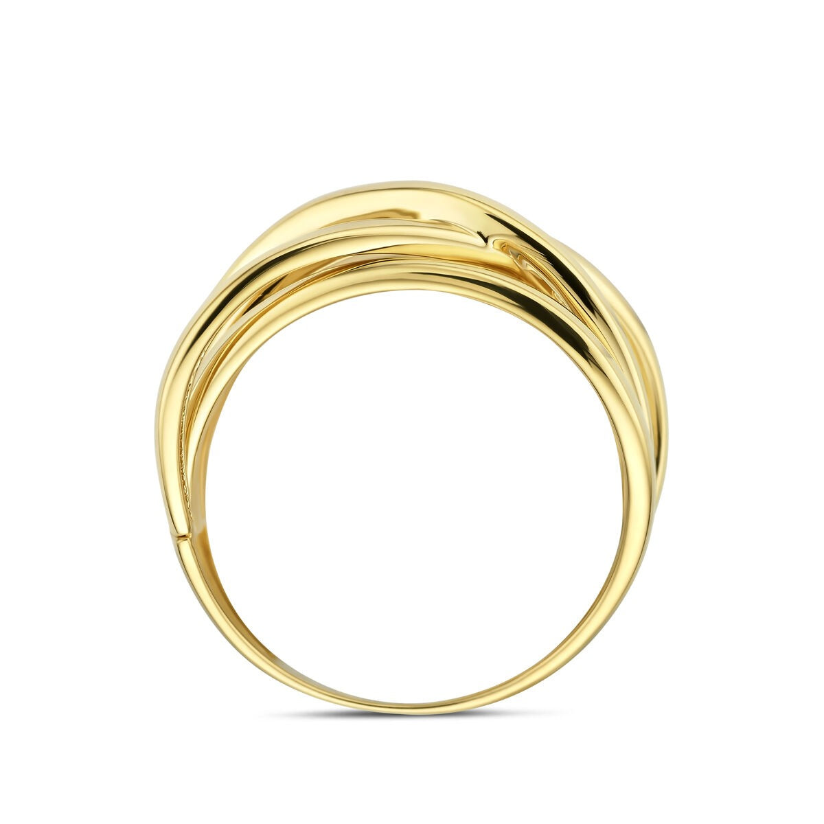 14 Karat Gelbgold Damenring mit breiter Ringschiene von 11 mm