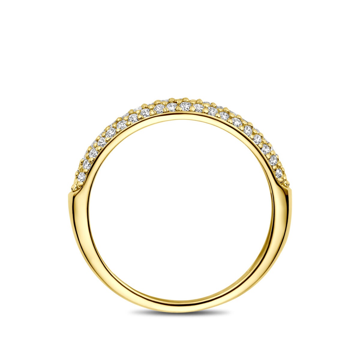 14k Gelbgoldring mit im Labor gezüchtetem Diamant