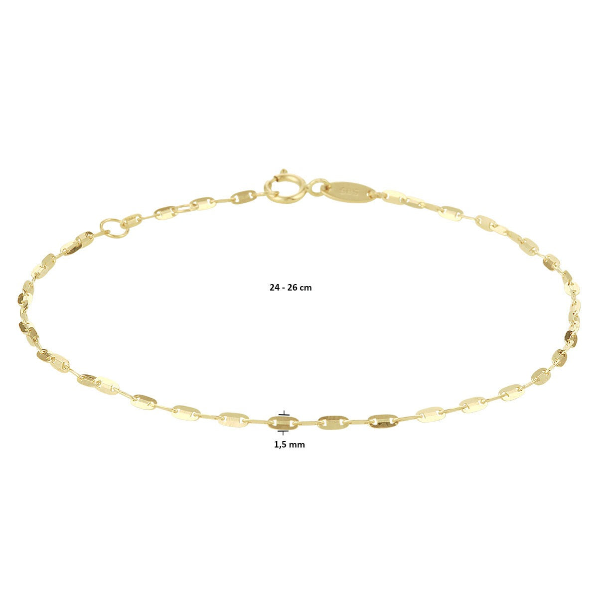 Goldfußkettchen Damen – 14k Gelbgold