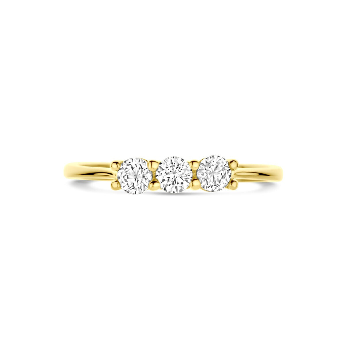 Goldener Damenring mit Zirkonia – 14k Gelbgold