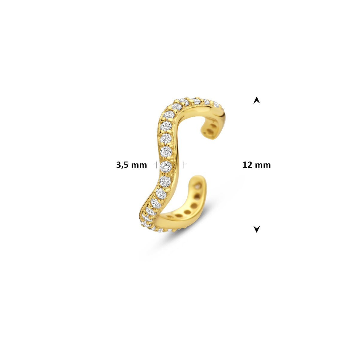 Vergoldete Silber-Ohrklemme mit Zirkonia – dezenter Glanz ohne Piercing