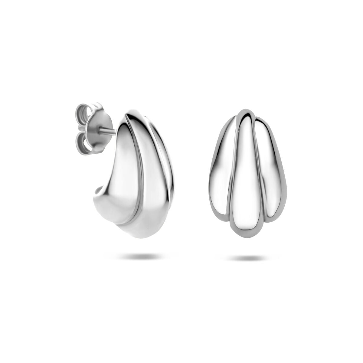 Rhodinierte 925er Silber Ohrstecker 16,5 x 10 mm