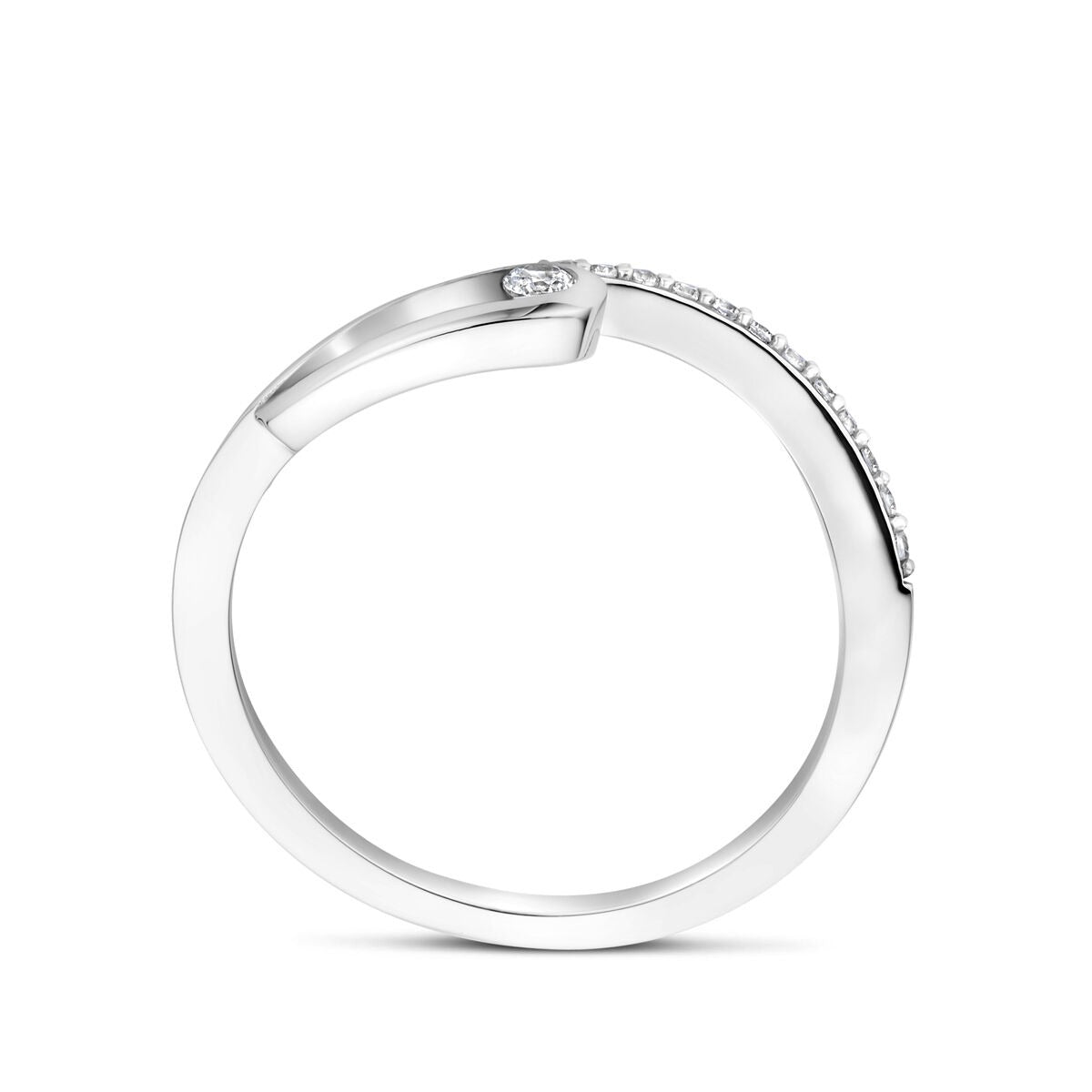 Damenring aus Silber mit Zirkonia – rhodiniertes 925er Silber, Entourage-Fassung