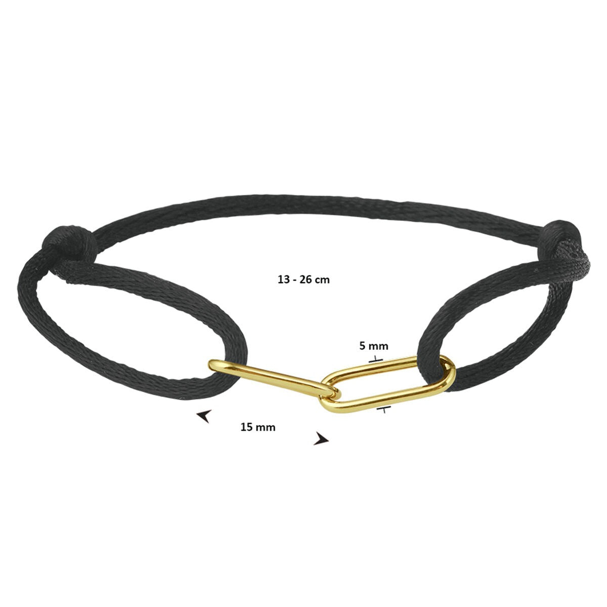 14k Gelbgold Verschluss für Kordel