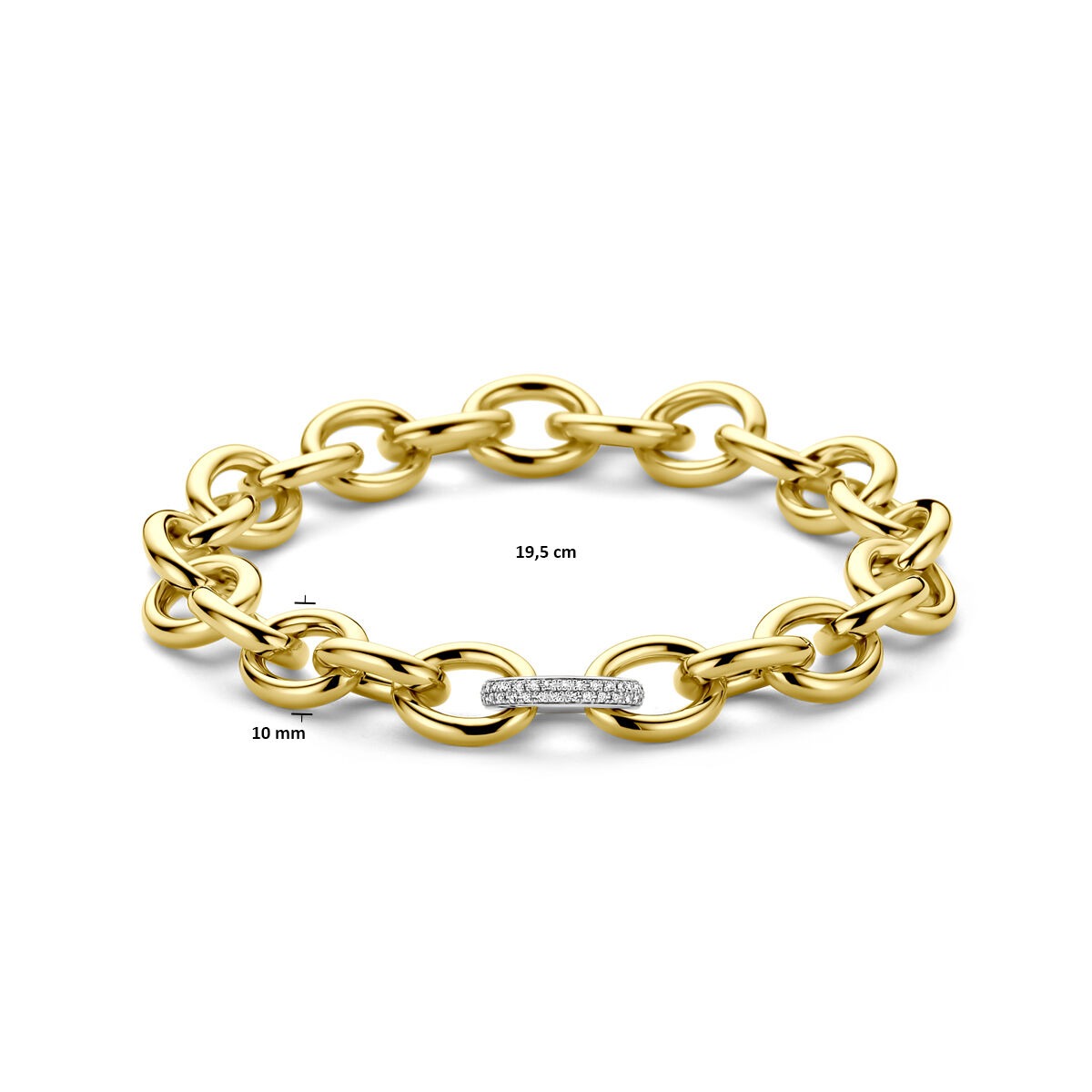 14k Bicolor Gelb- und Weißgoldarmband mit Diamant