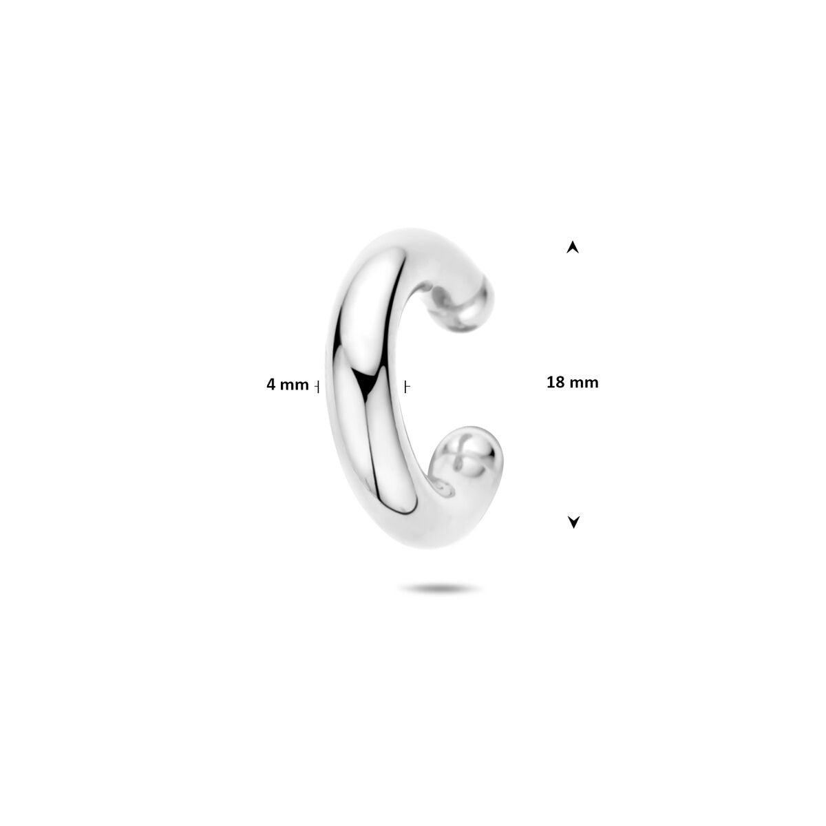 Rhodiniertes 925er Silber Ear Cuff 18 x 4 mm
