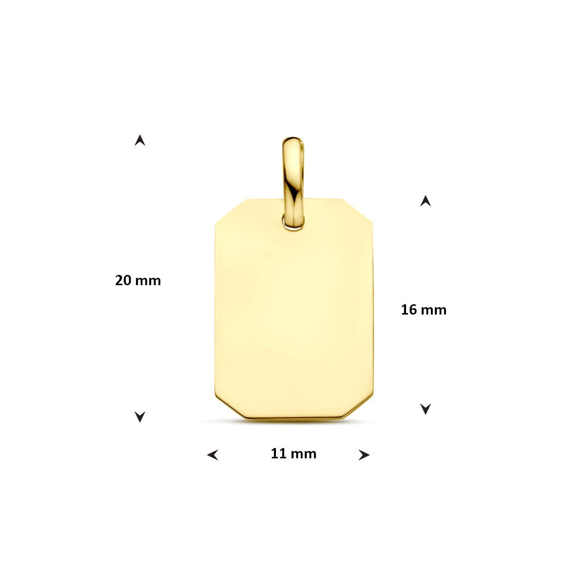9k Gelbgold Gravuranhänger – 20 mm