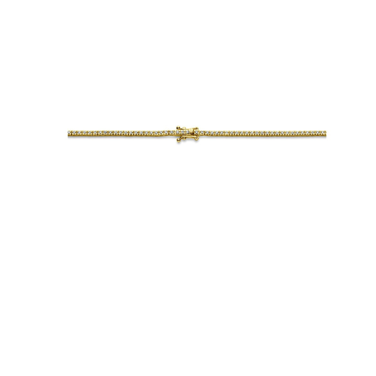 14k Gelbgold-Tenniscollier mit im Labor gezüchteten Diamanten – 2.00ct