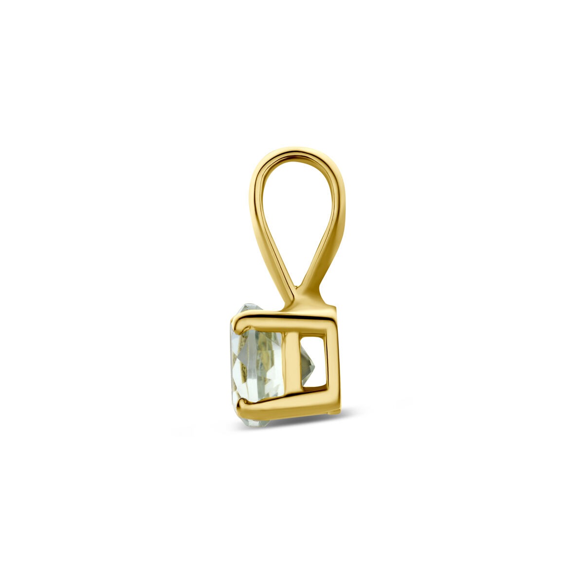 14K Gelbgoldanhänger mit grünem Amethyst