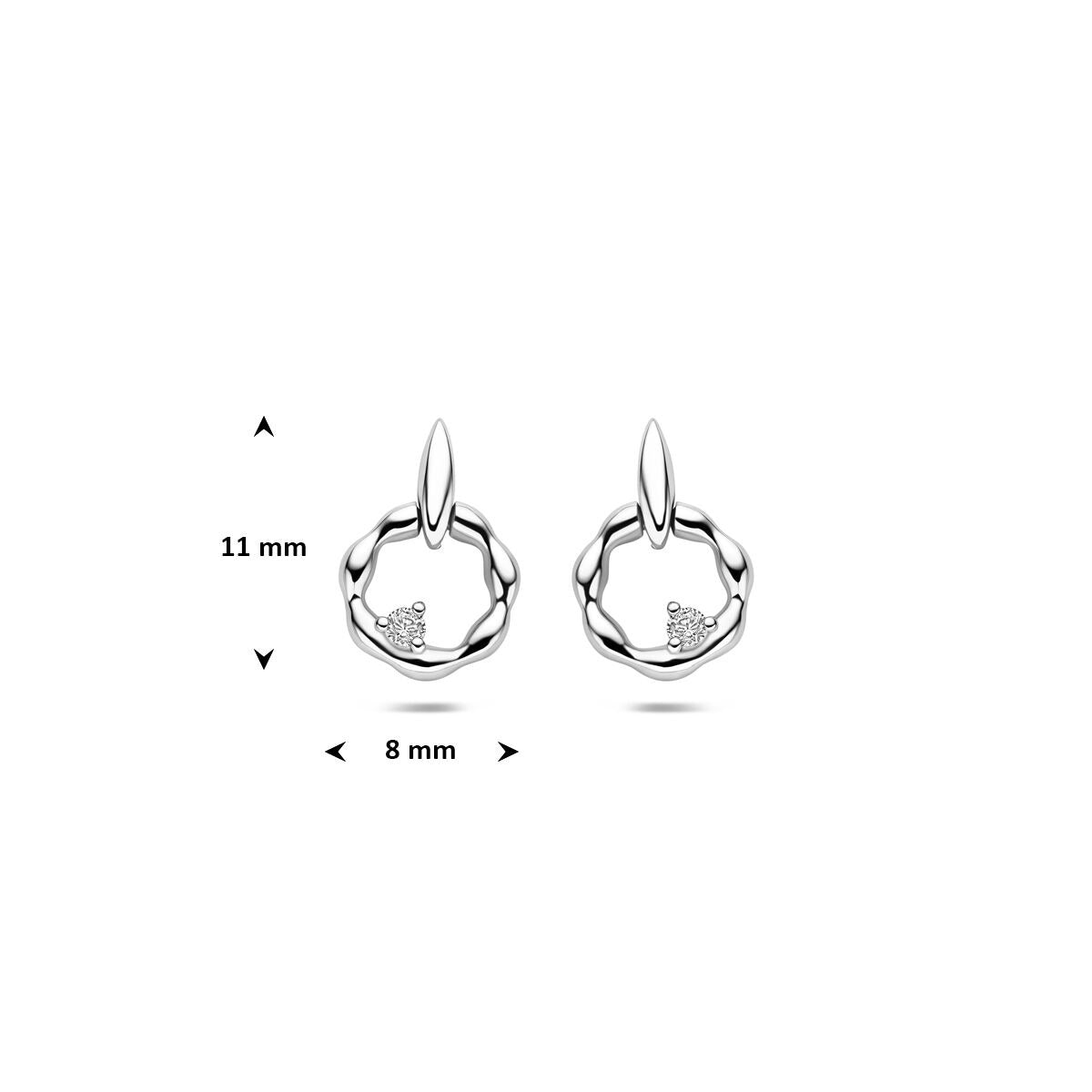 Rhodiniertes Silberohrringe mit Zirkonia