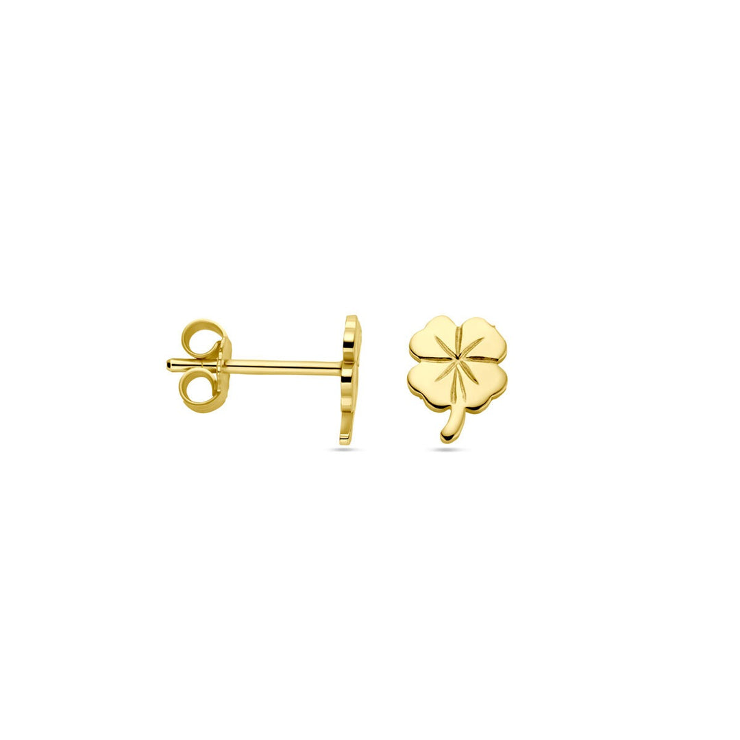 Kleeblatt-Ohrstecker aus 14-karätigem Gelbgold