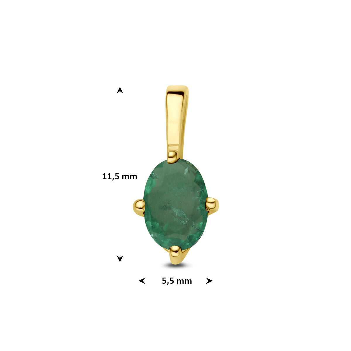 14K Gelbgold-Anhänger mit Smaragd