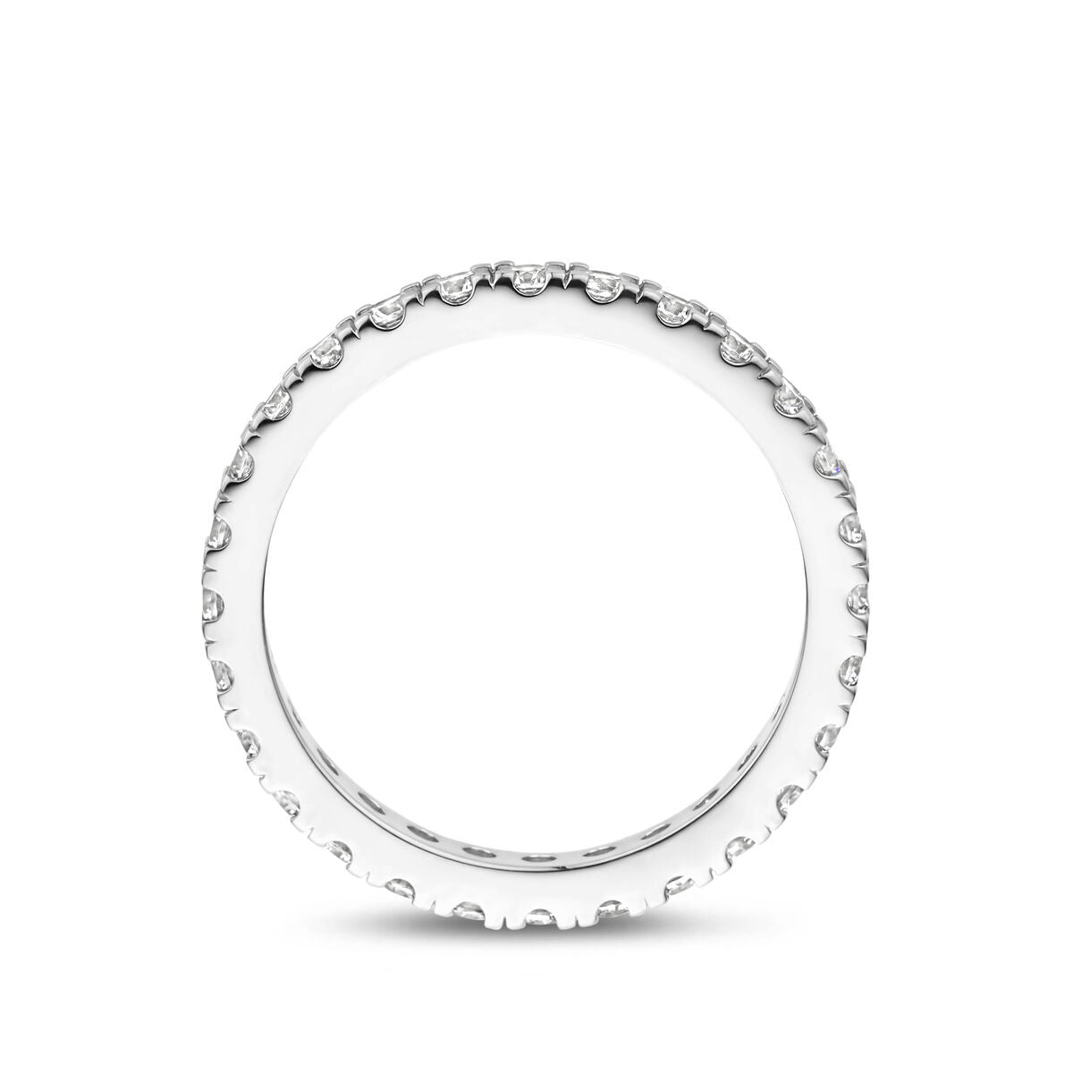 Rhodinierter Ring aus 925er Silber mit Zirkonia 2,2 mm