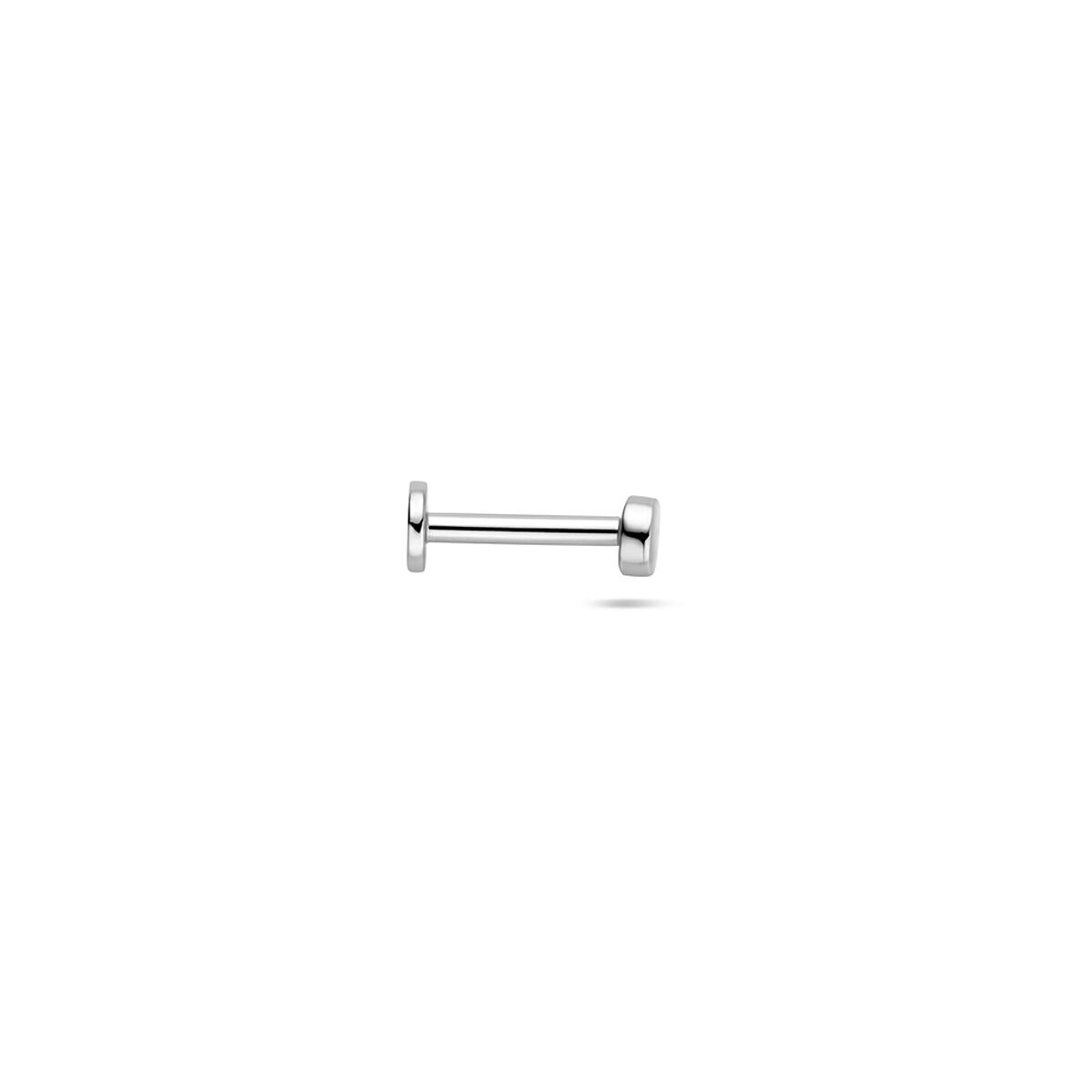Runder, rhodinierter 925er Silber Flat Back Piercing