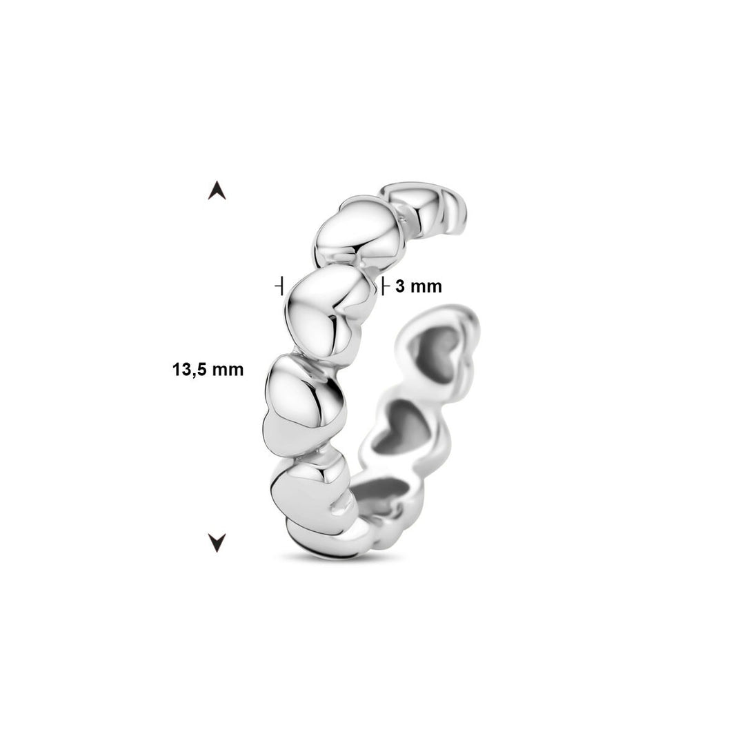 Ear Cuff Herzen Silber rhodiniert