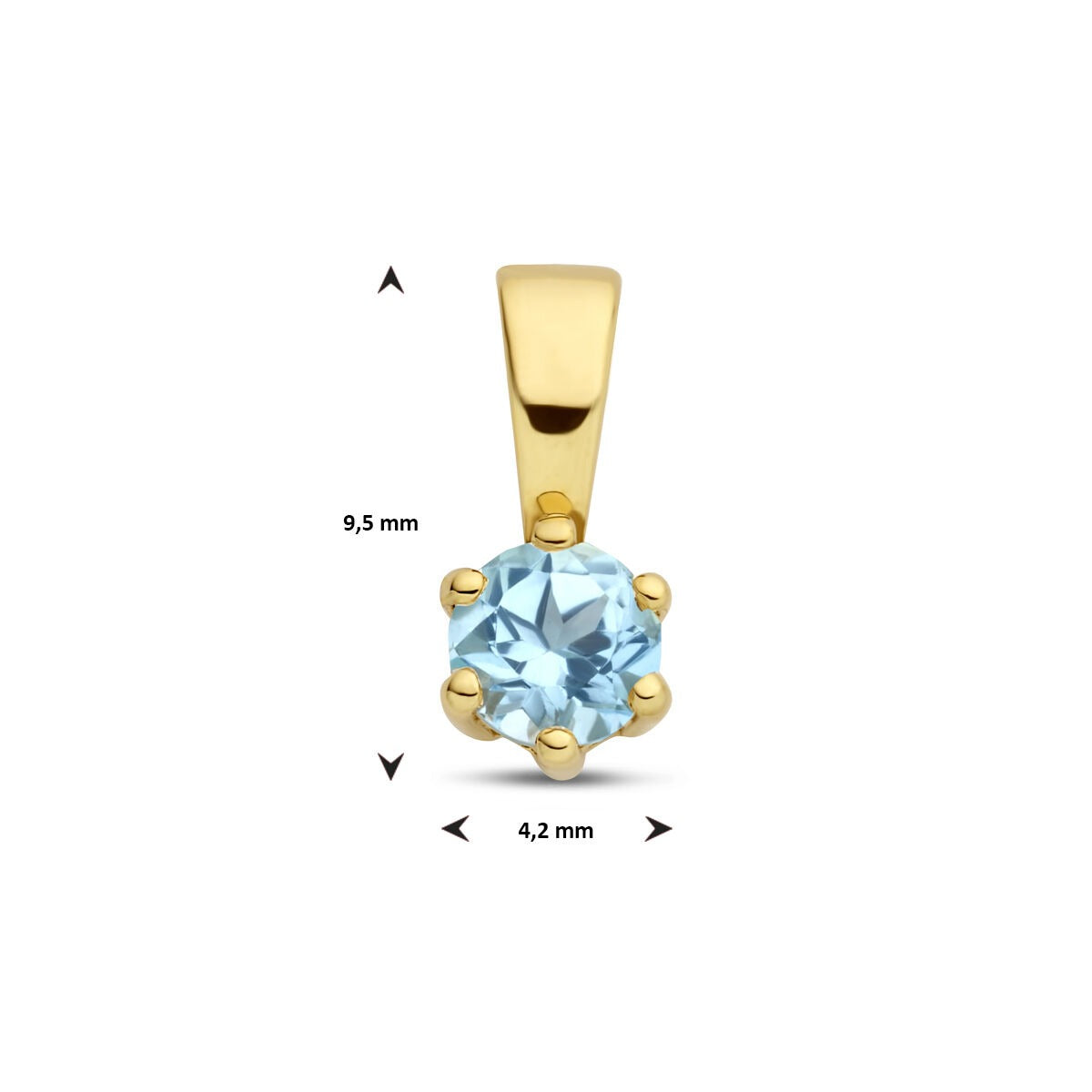 9 Karat Gelbgoldanhänger mit blauem Topas