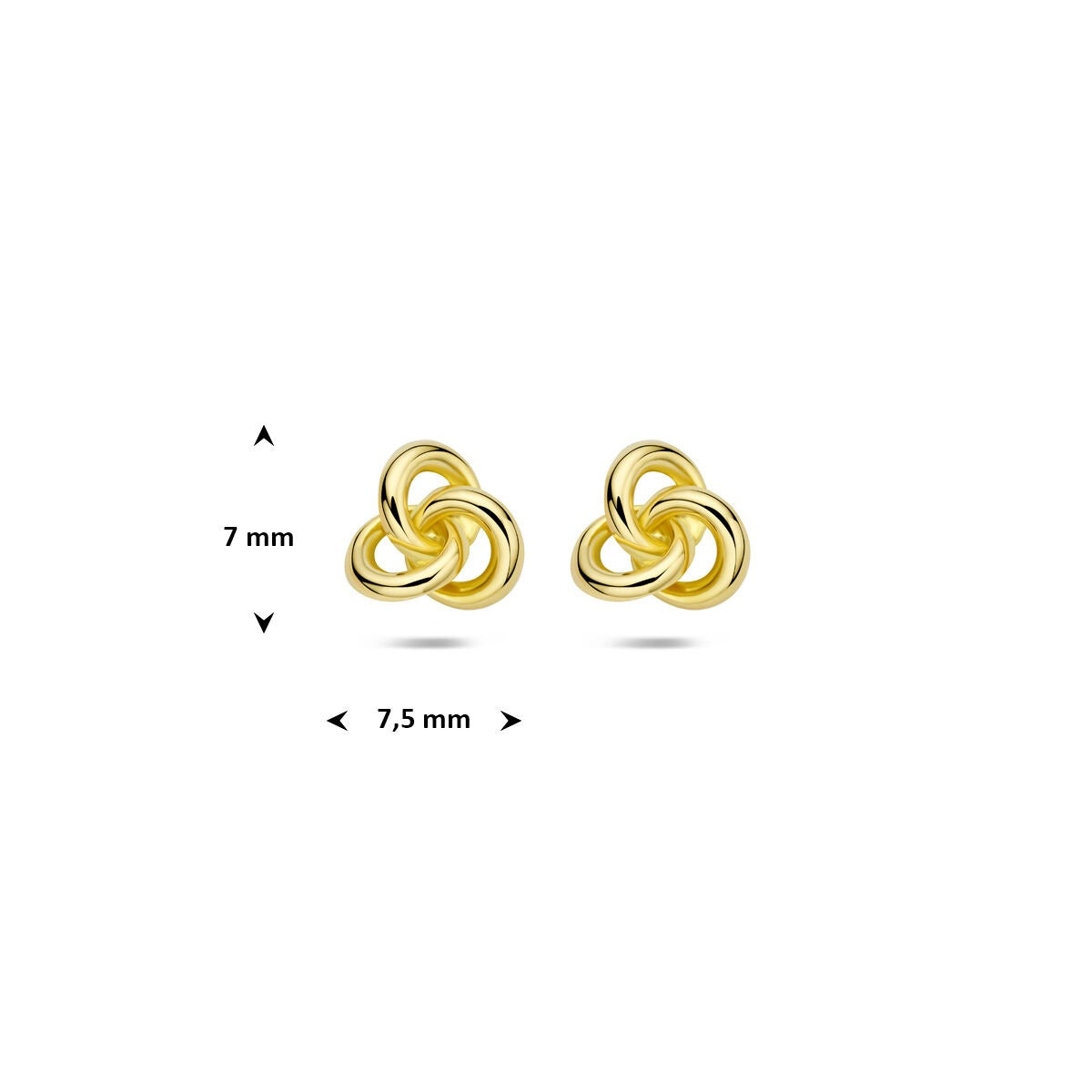 9k Goldohrstecker 7 mm – Gelbgold