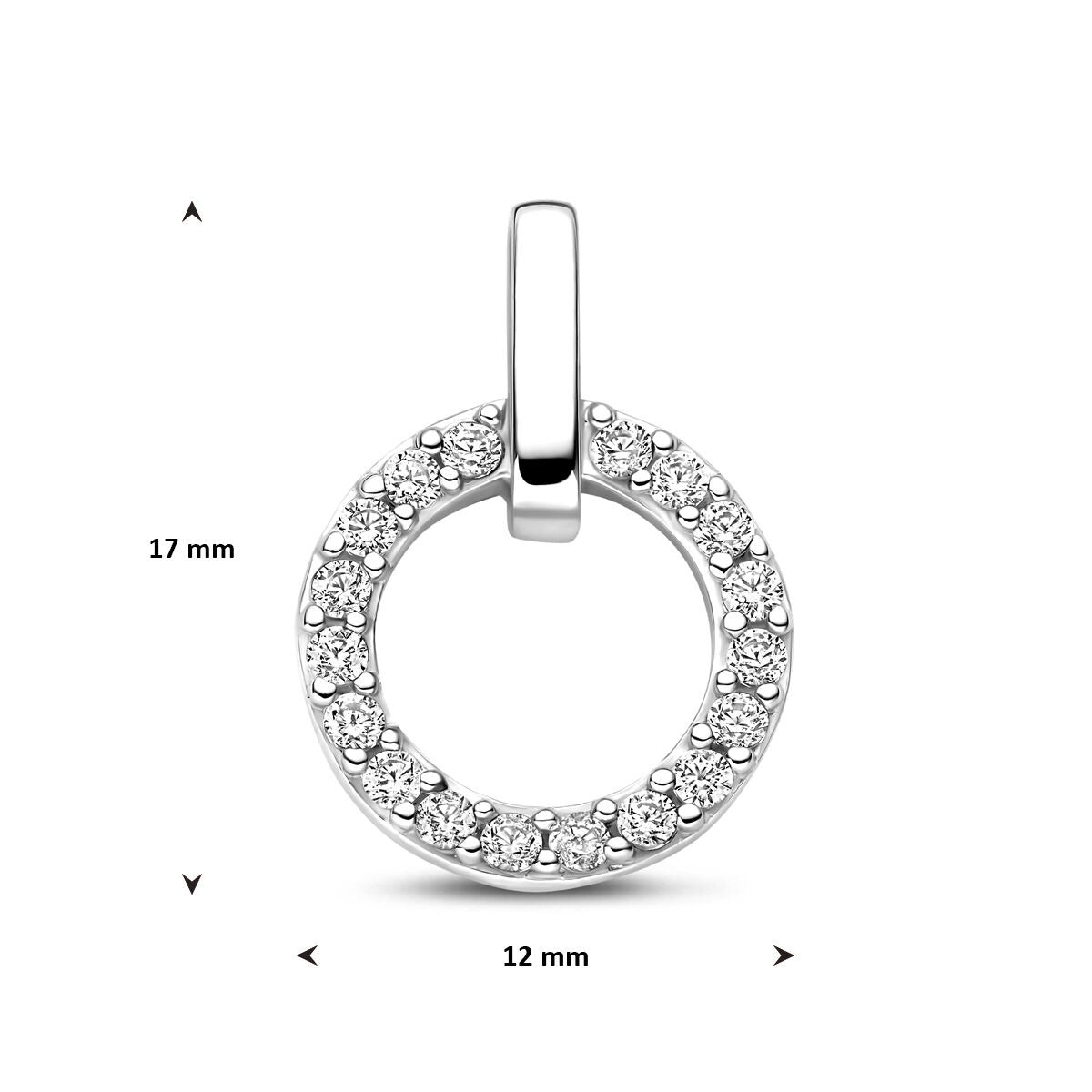 Silberanhänger mit Zirkonia – Entourage-Fassung in Brillantenform 17mm
