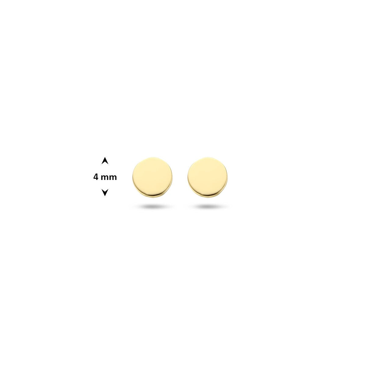 Goldene runde Ohrstecker – 14k, 4 mm poliert