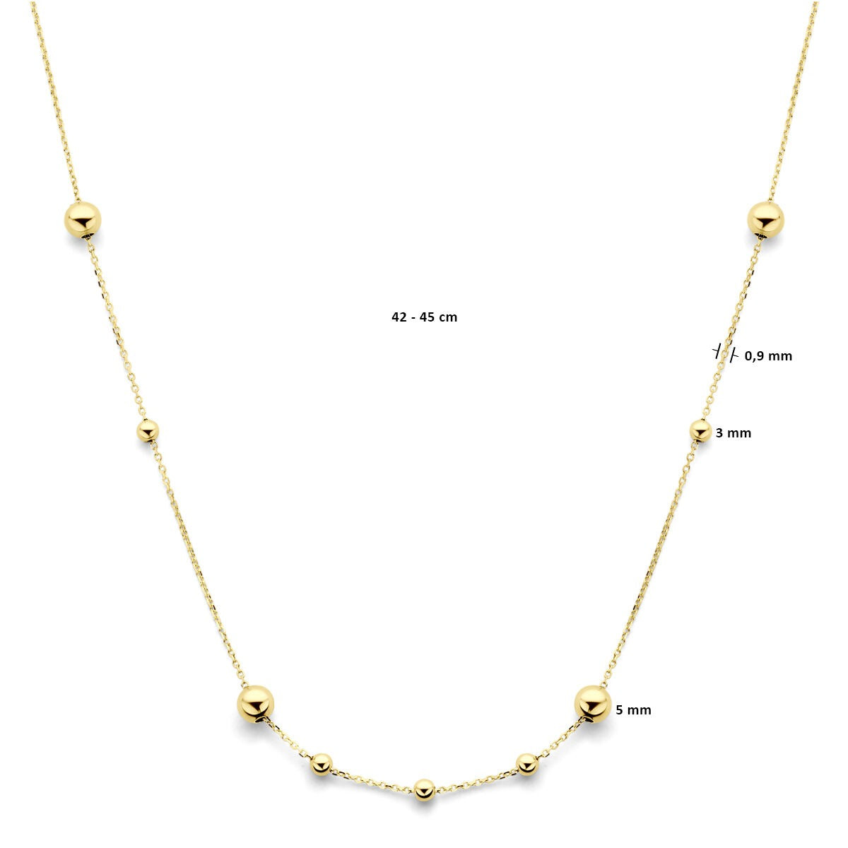 14k Gelbgold Kugelkette