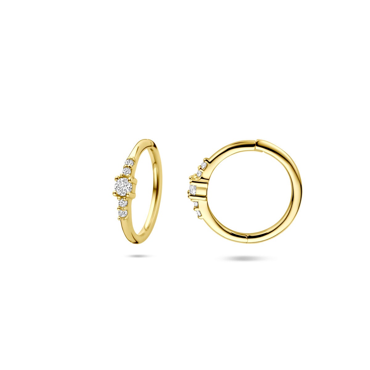 Goldene Damenohrringe 14k mit Zirkonia