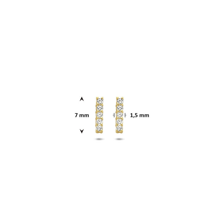 Ohrstecker Stab Zirkonia 14K Gelbgold