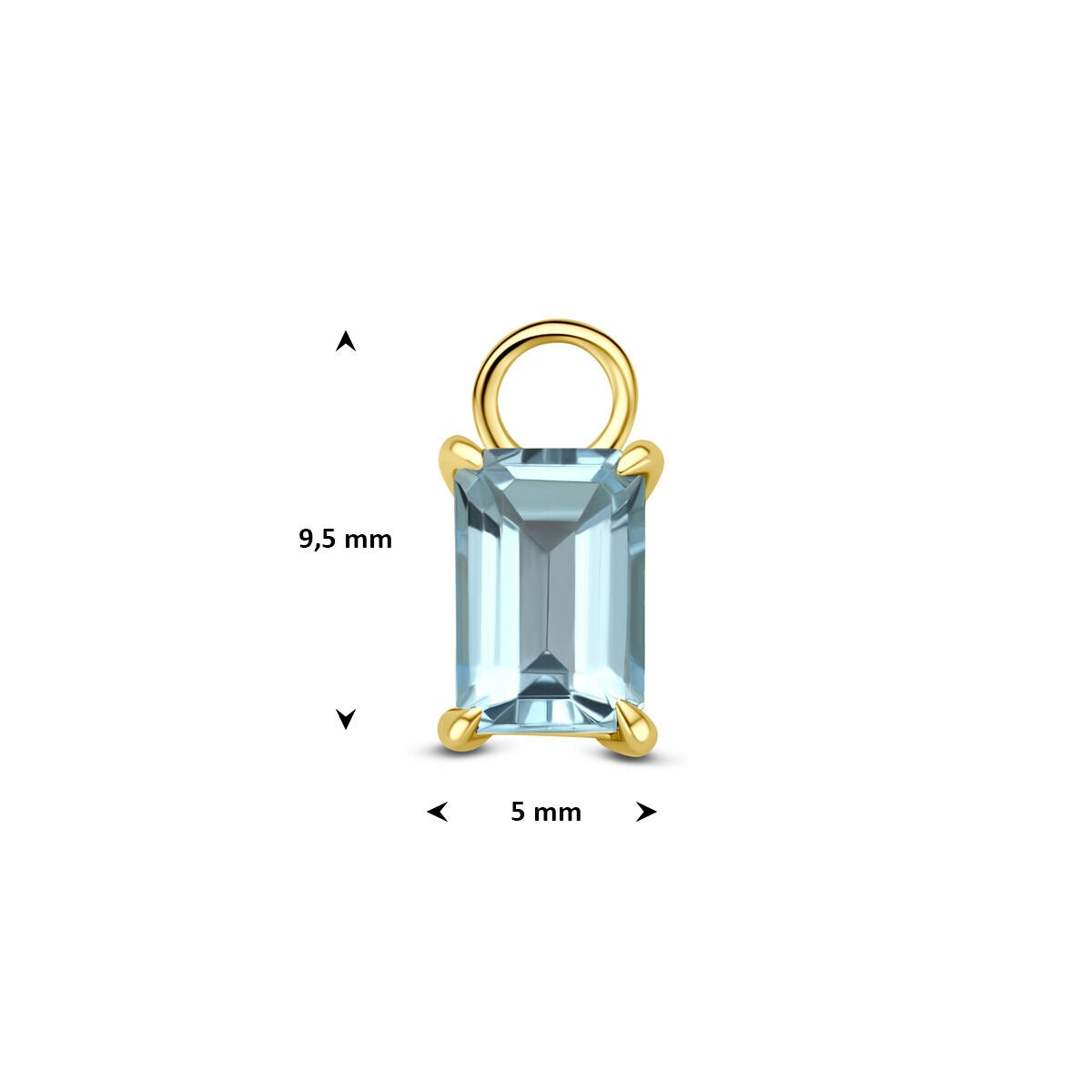 14k Gelbgold Ohrring-Anhänger mit blauem Topas