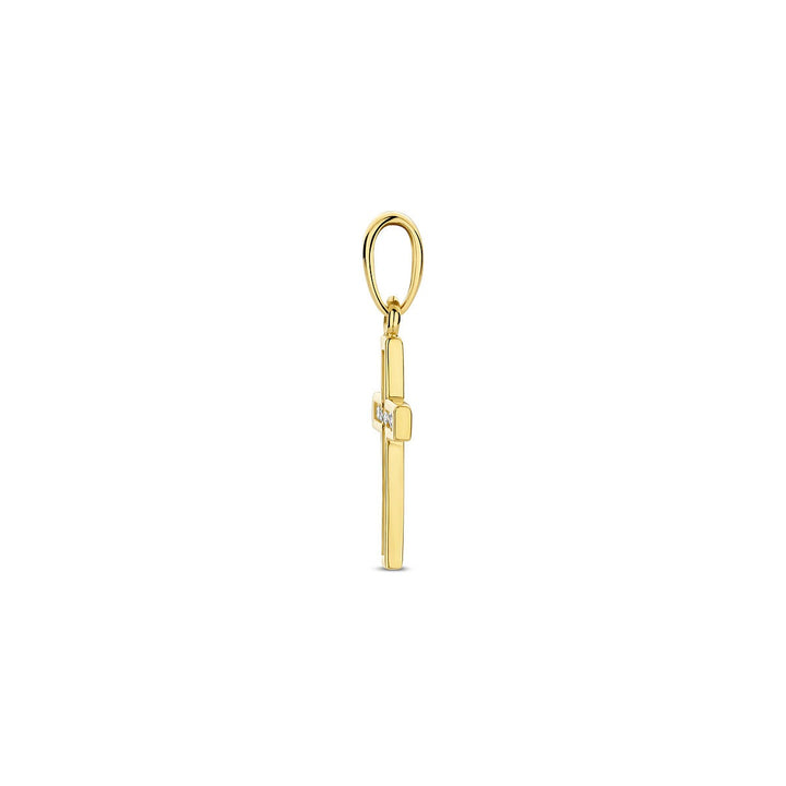 Anhänger Kreuz und Zirkonia 14K Gelbgold 