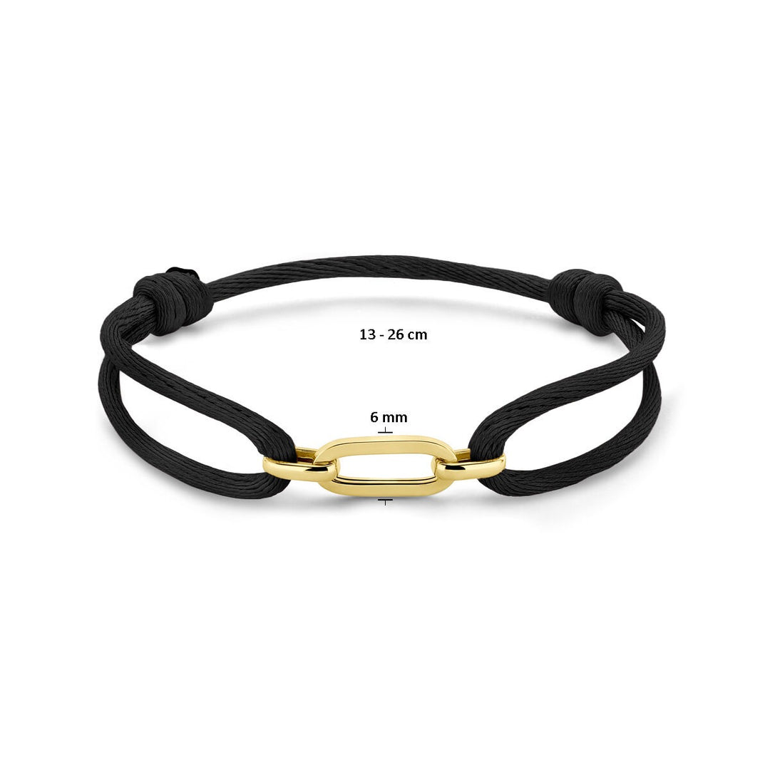 Armband satiniert 14K Gold mit Kautschuk/Nylon/Leder