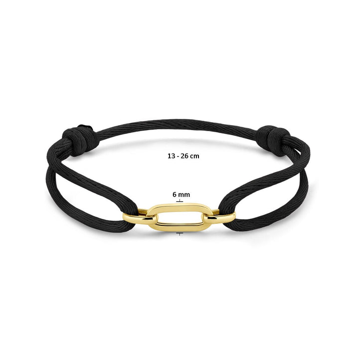 Armband satiniert 14K Gold mit Kautschuk/Nylon/Leder