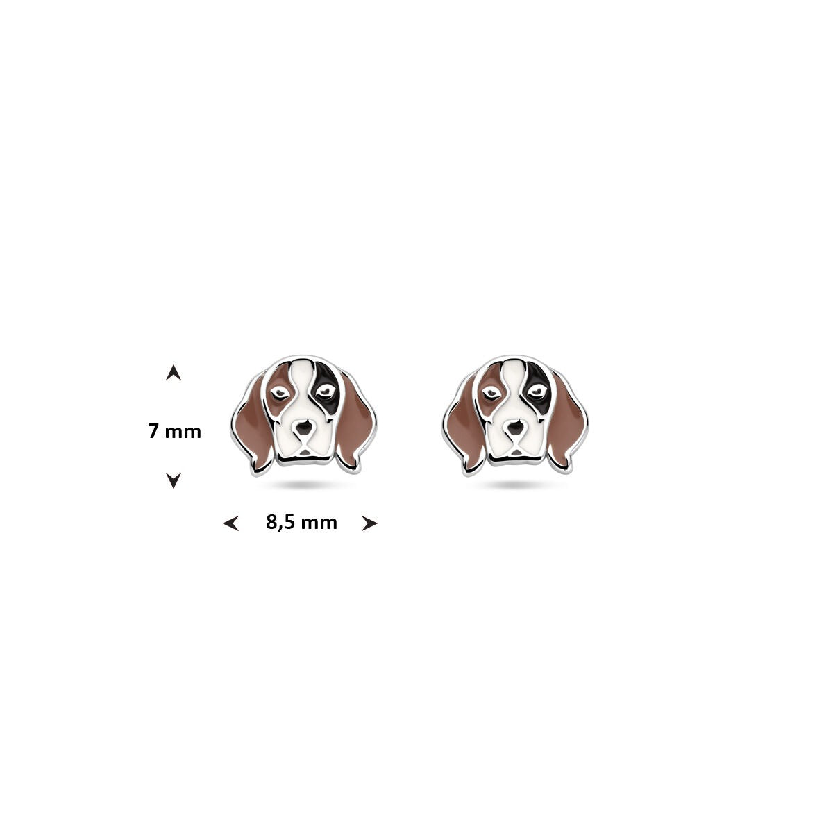 Silberne Kinderohrstecker Hund 7 mm