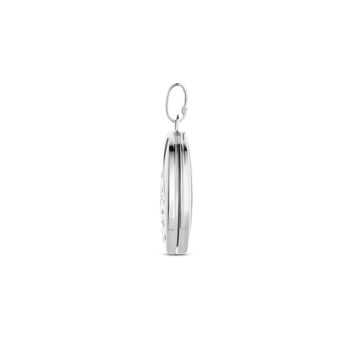 Silbermedaillon – oval rhodiniertes 925er Silber