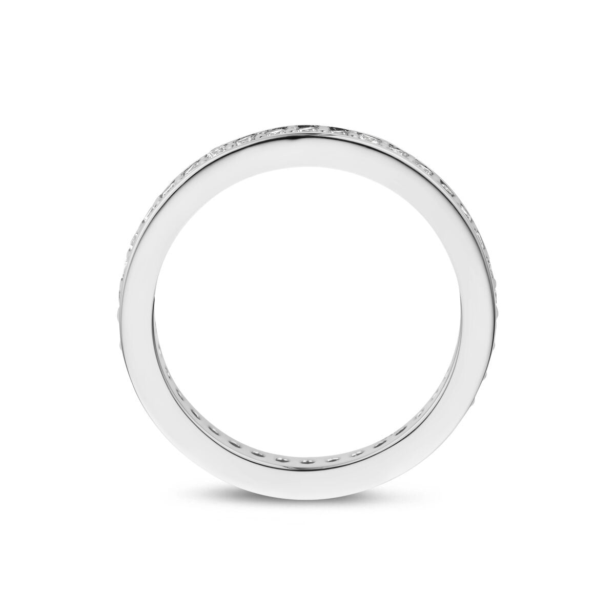 Rhodinierter Ring aus 925er Silber mit Zirkonia 2,5 mm