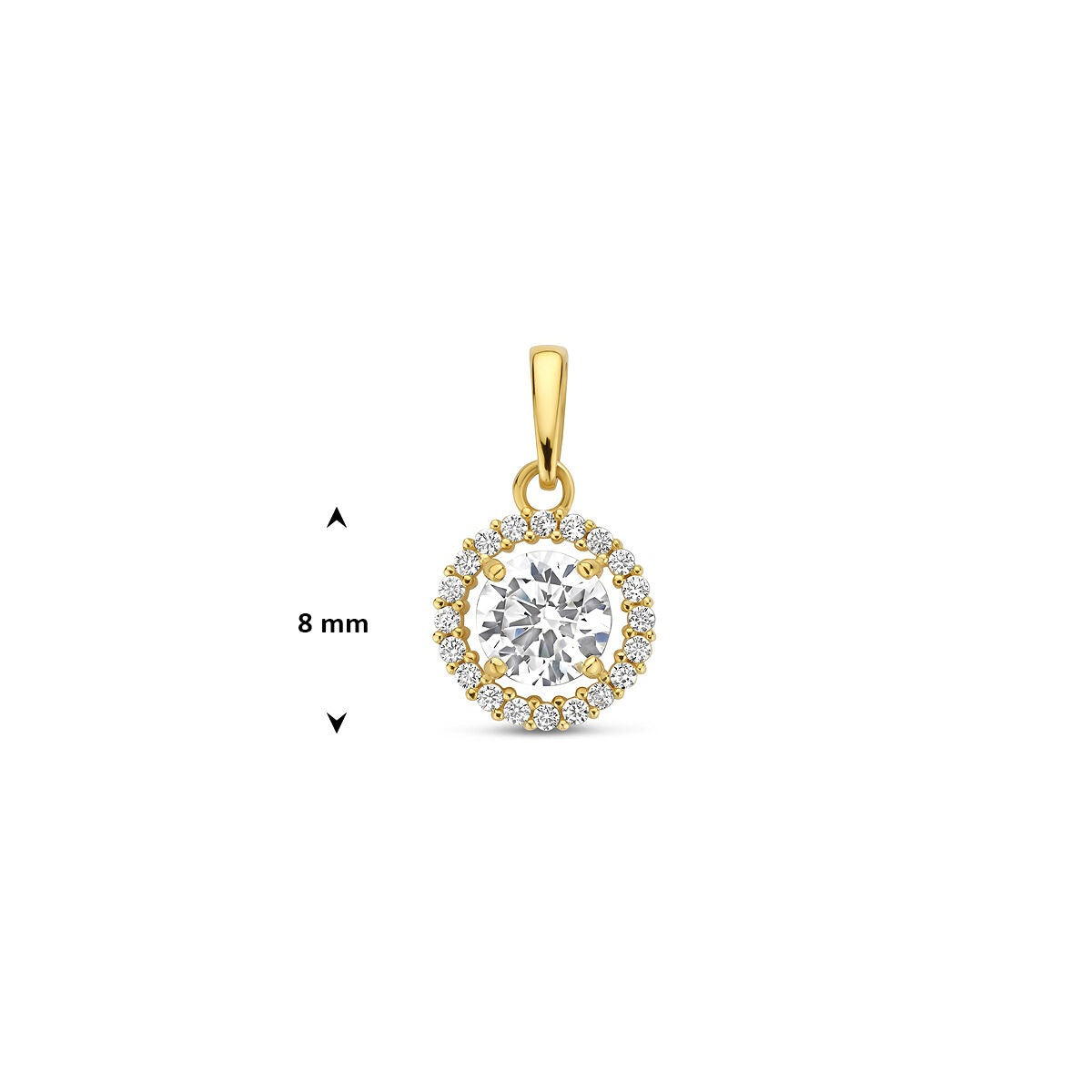 Anhänger Zirkonia Halo 14K Gelbgold