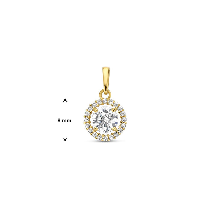 Anhänger Zirkonia Halo 14K Gelbgold