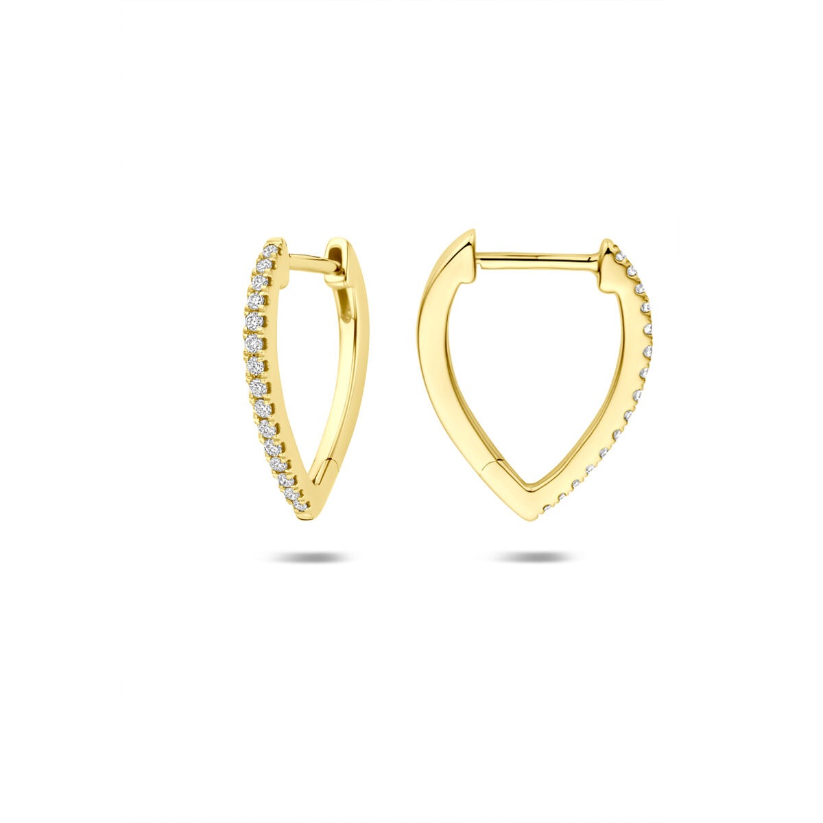 Creolen Lab Grown Diamant 0.12ct (2x 0.06ct) G VS 15 mm 14K Gelbgold