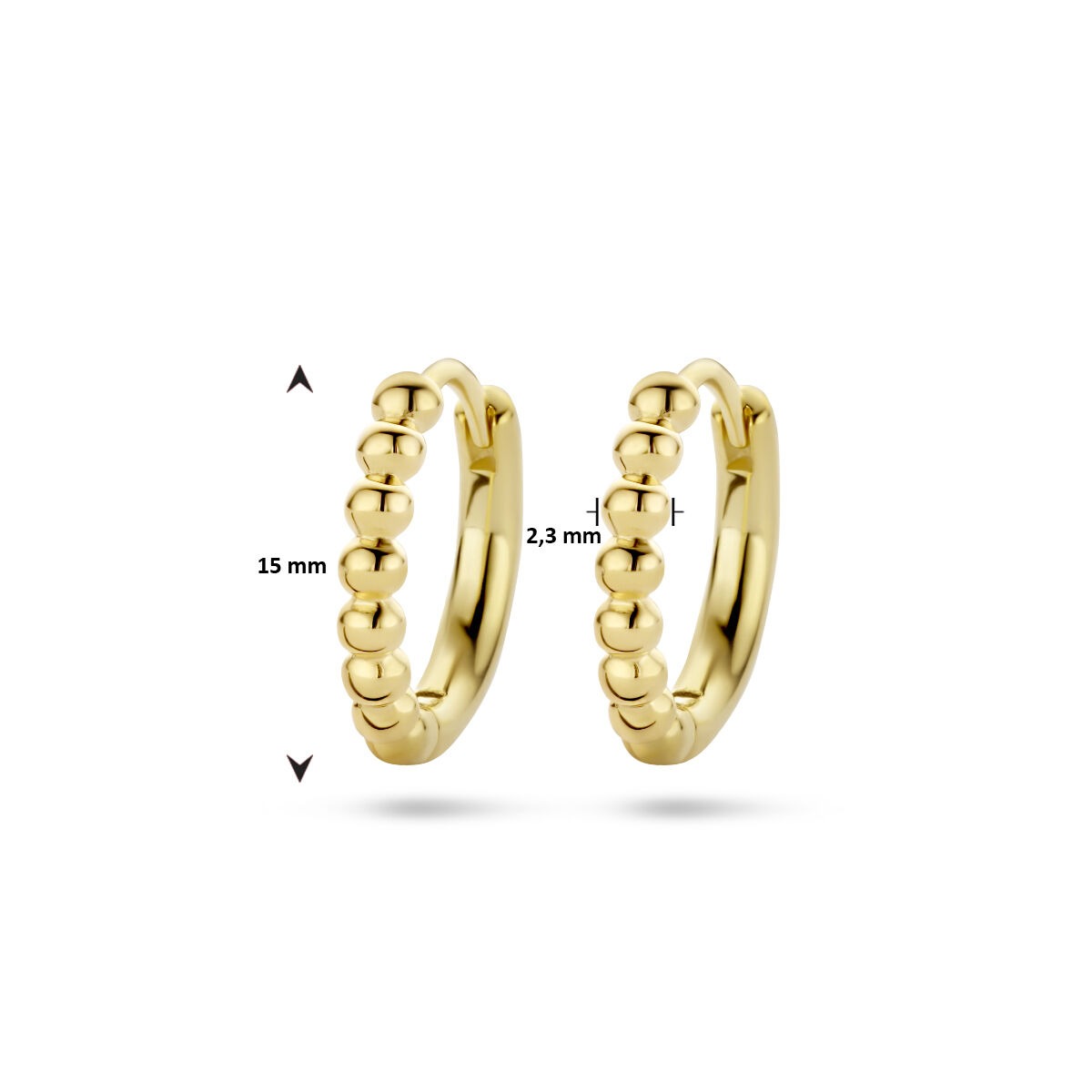 Vergoldete Klappcreolen – 2.3 mm