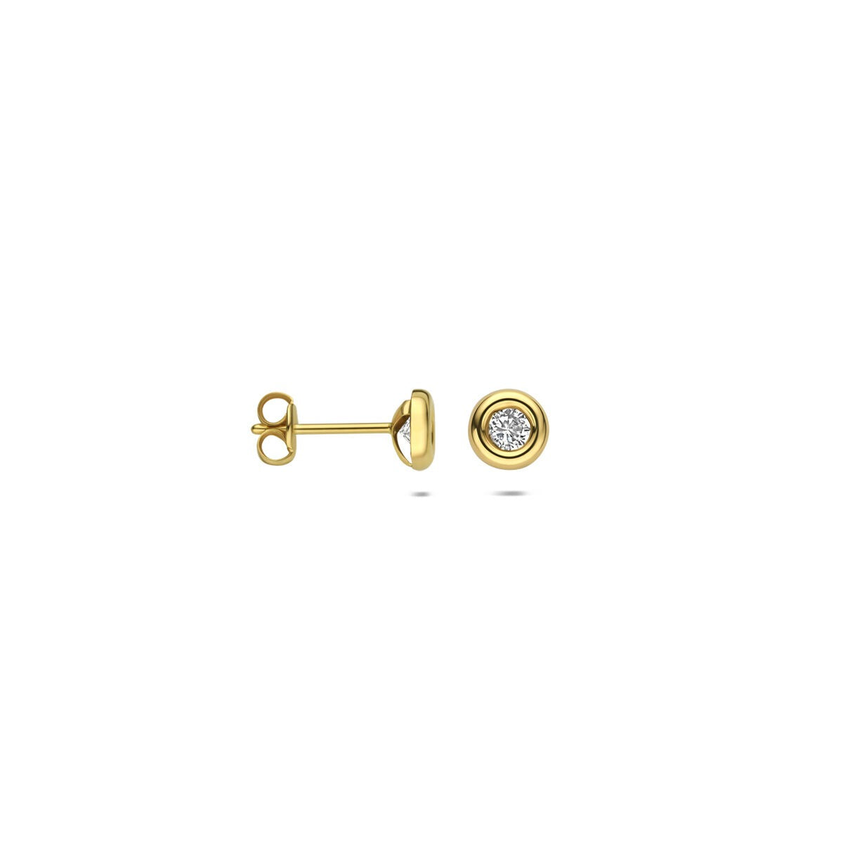 14k geelgouden oorknopjes met lab grown diamant