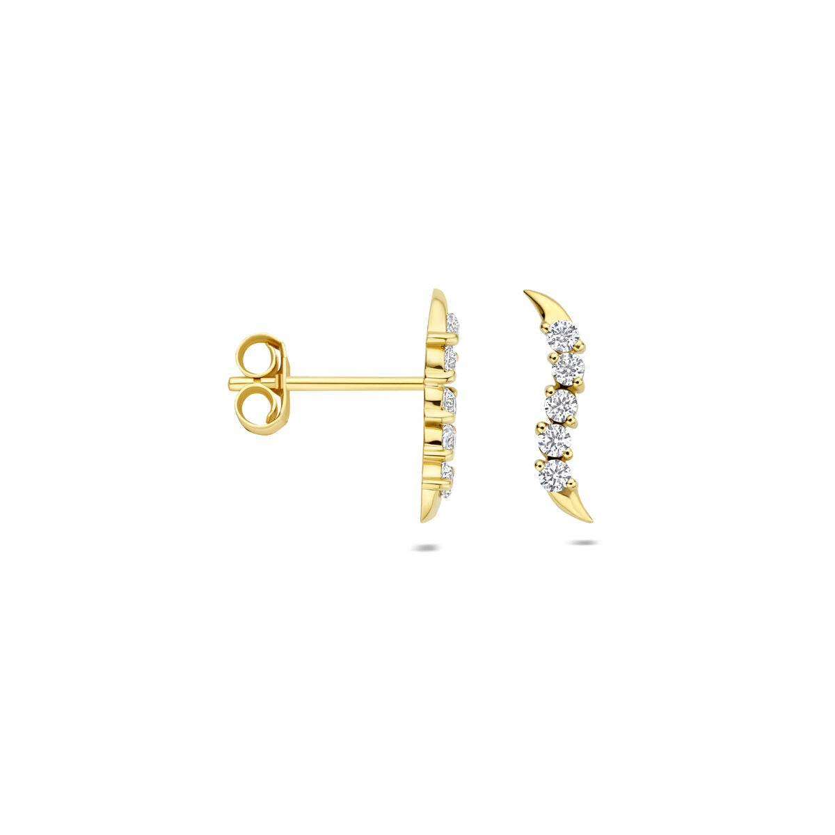 9-karätige Ohrstecker aus Gelbgold mit Zirkonia