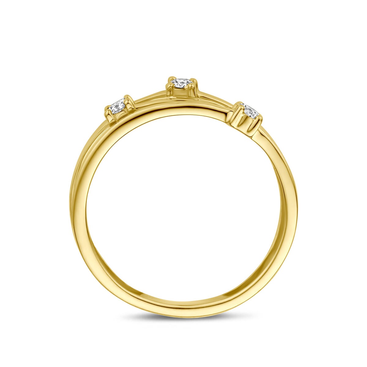 14 Karat Gelbgoldring mit Lab Grown Diamanten