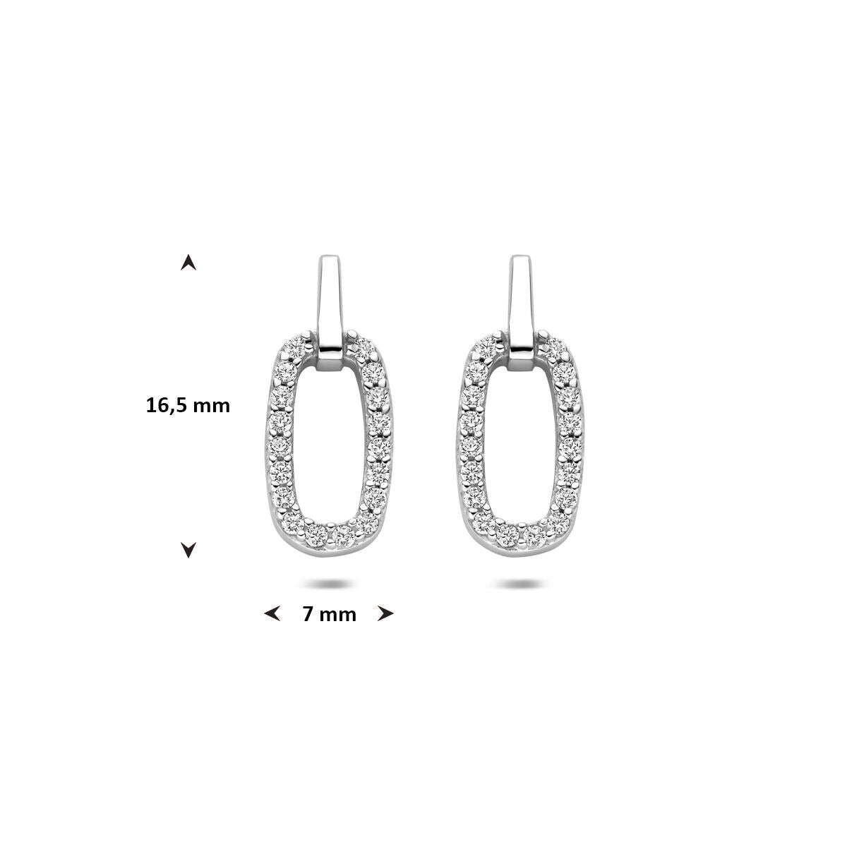 Ohrstecker aus Silber mit Zirkonia-Entourage 16,5 mm