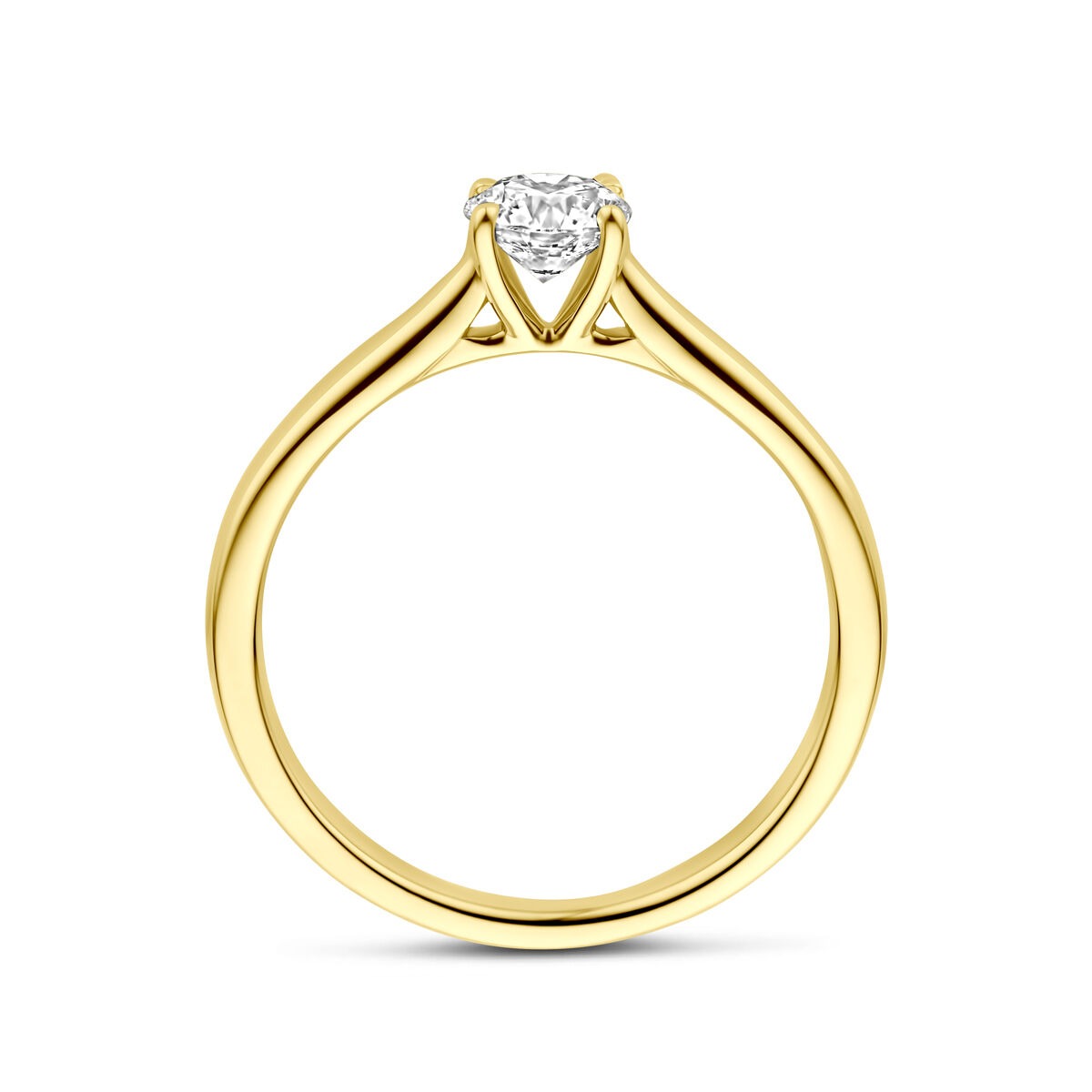 14K Gelbgoldring mit 0,50 ct im Labor gezüchtetem Diamant