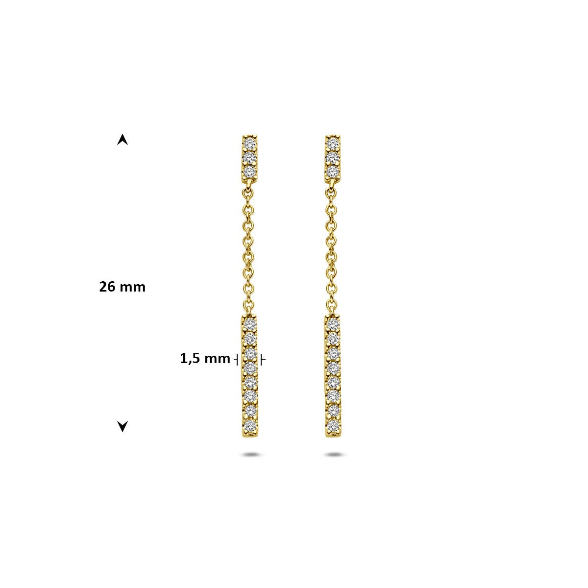 14k Gelbgold-Ohrhänger mit Diamant