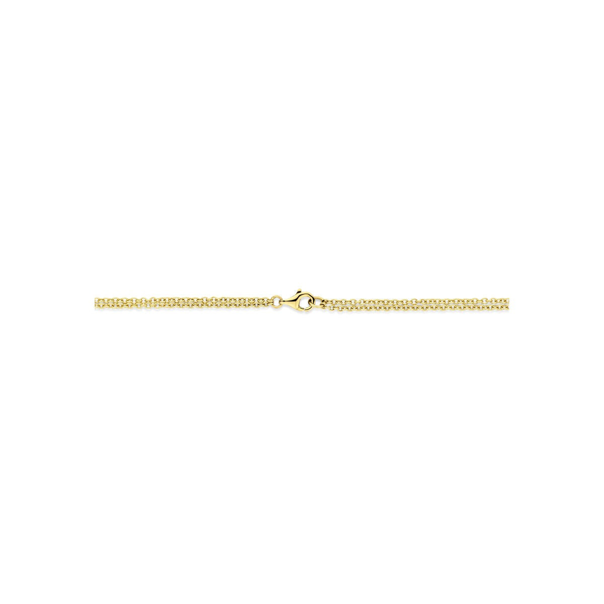 14k Bicolor Goldkette mit rechteckigem Anhänger