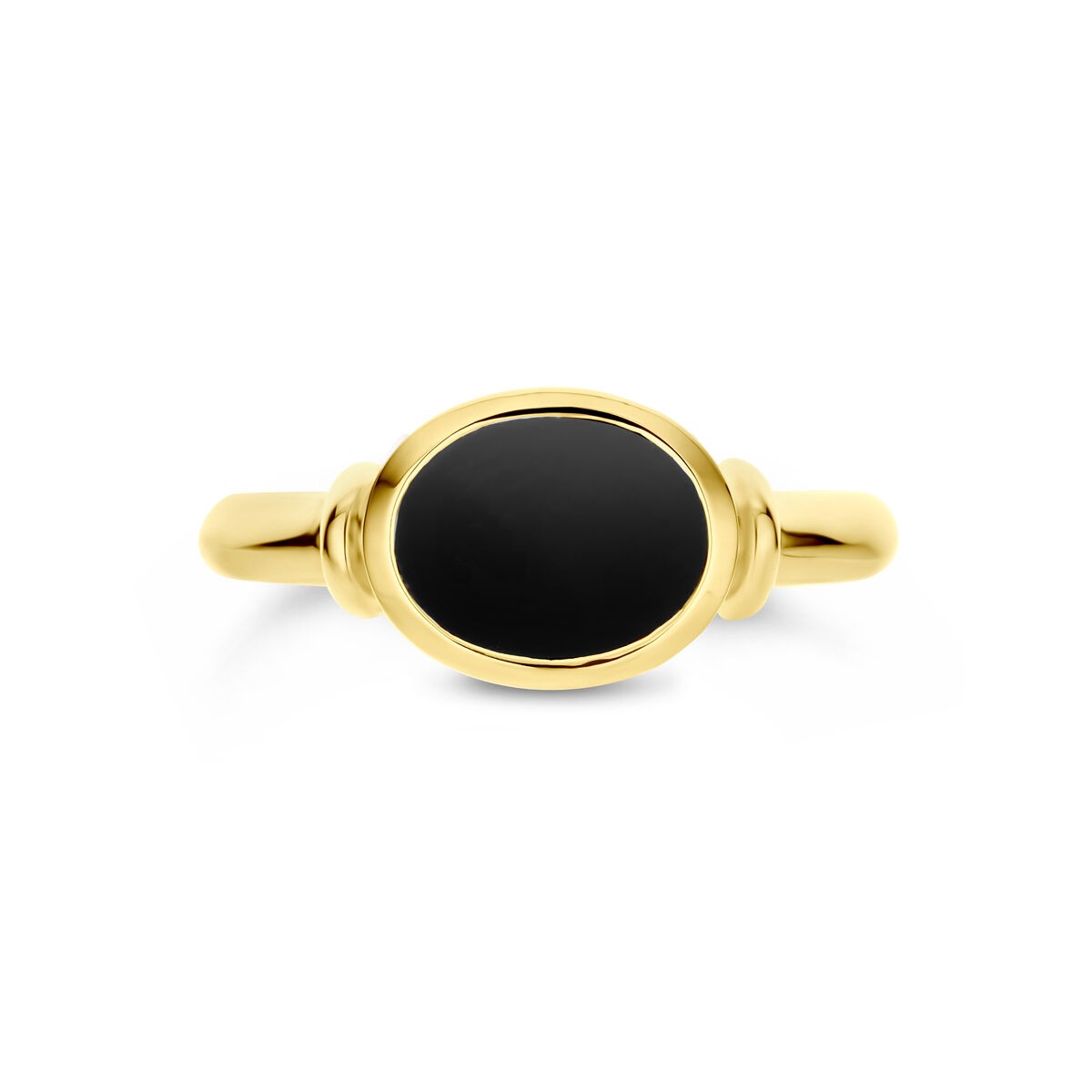 14k Gelbgoldring mit Onyx