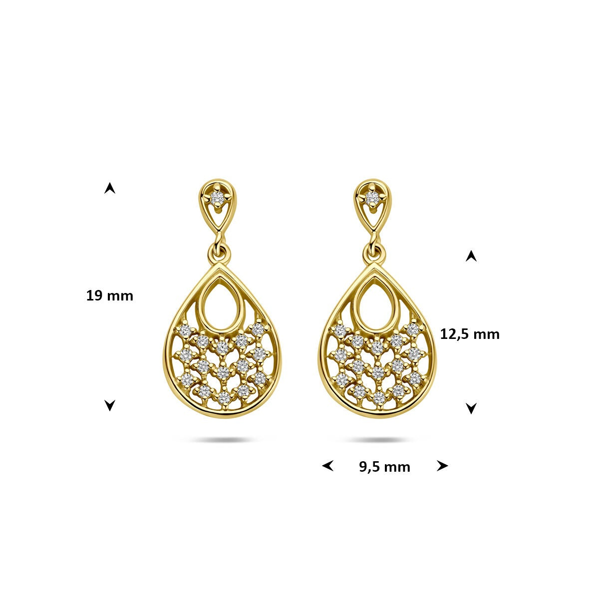 Vergoldete Silberohrringe mit Zirkonia