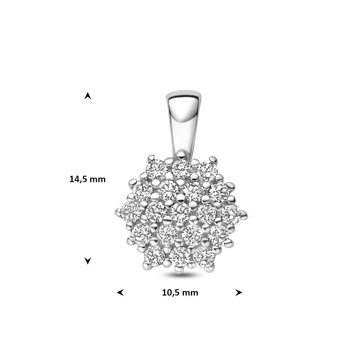 Rhodinierter 925er Silberanhänger mit Pavé-Zirkonia