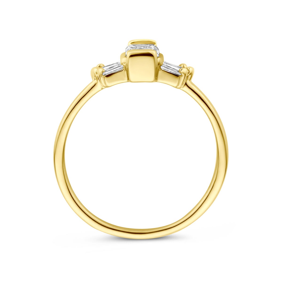 14K Gelbgold Damenring mit 0.64ct Labor-Diamant – 7mm breit