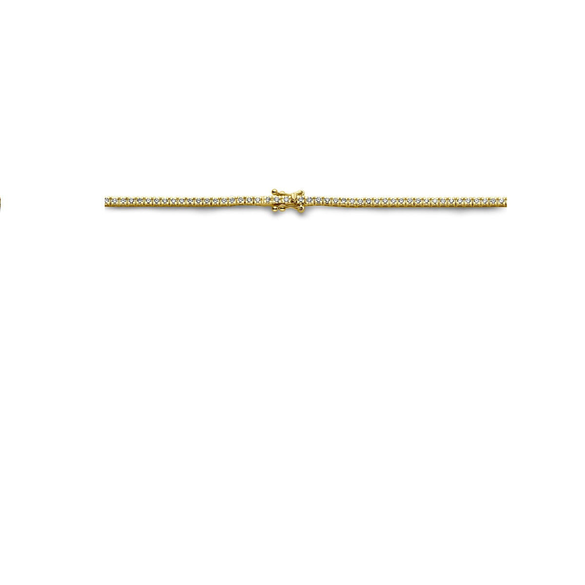 14k Gelbgold Tennis-Collier mit im Labor gezüchteten Diamanten – 3.00ct