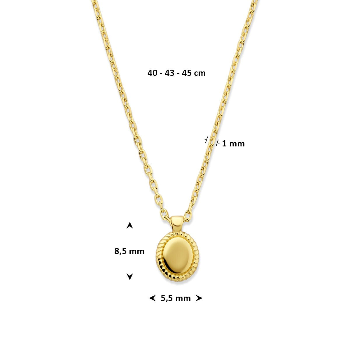 14k Gelbgoldhalskette mit Anhänger – raffinierte Eleganz